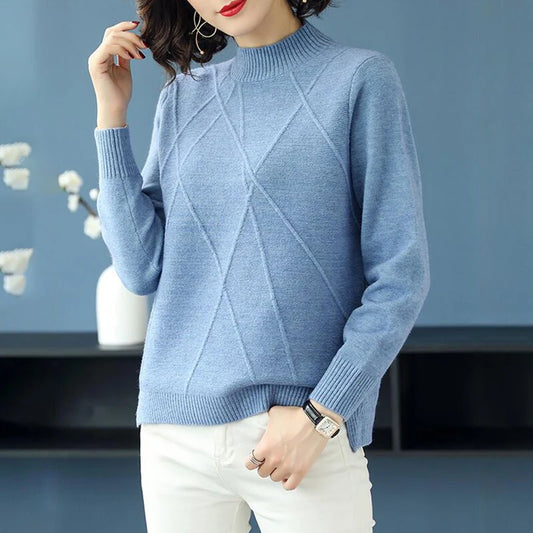 Beautiful Pink Turtleneck Sweater Women 2025 Autumn Winter Long Sleeve