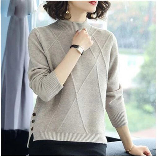 Beautiful Pink Turtleneck Sweater Women 2025 Autumn Winter Long Sleeve