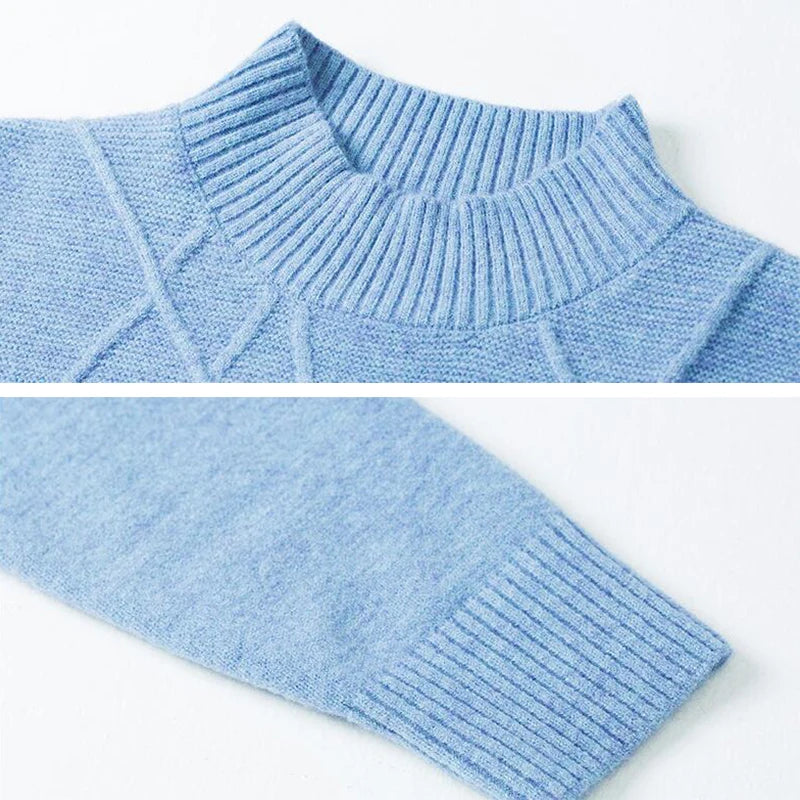 Beautiful Pink Turtleneck Sweater Women 2025 Autumn Winter Long Sleeve