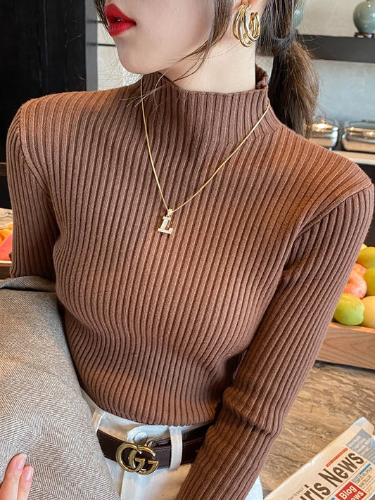 Tops Women Turtleneck Sweater Long Sleeve