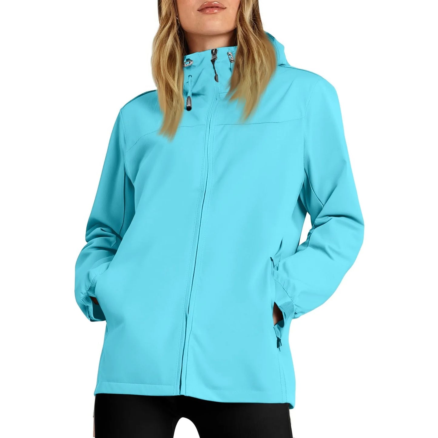 Women'S Loose Casual Fashionable Outdoor Solid Color Windproof Waterproof Jacket