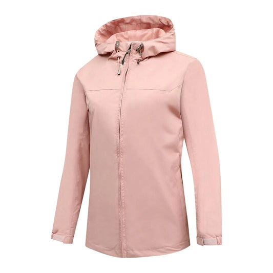 Women'S Loose Casual Fashionable Outdoor Solid Color Windproof Waterproof Jacket