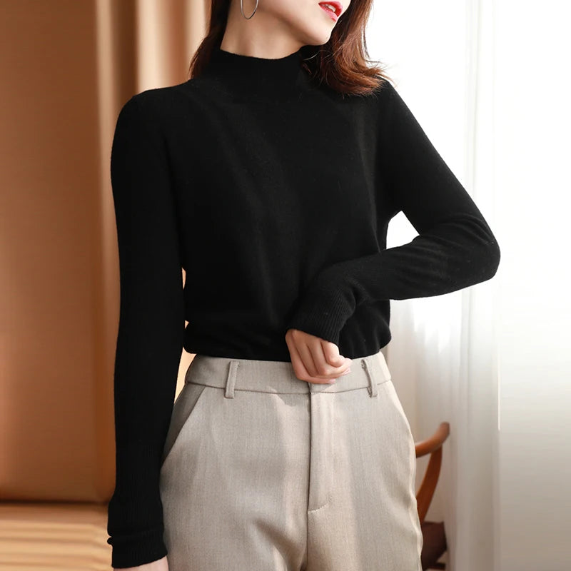 Bottom Sweaters Women Fashion Turtleneck