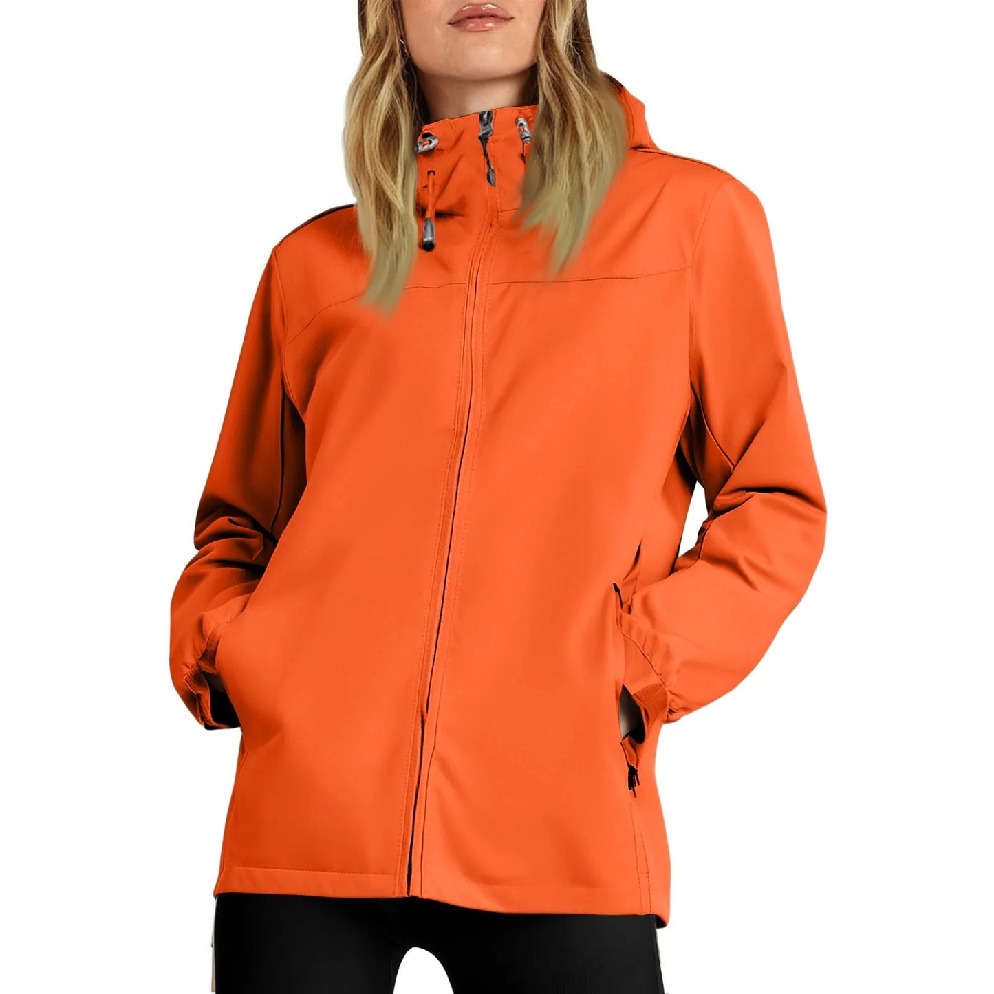 Women'S Loose Casual Fashionable Outdoor Solid Color Windproof Waterproof Jacket