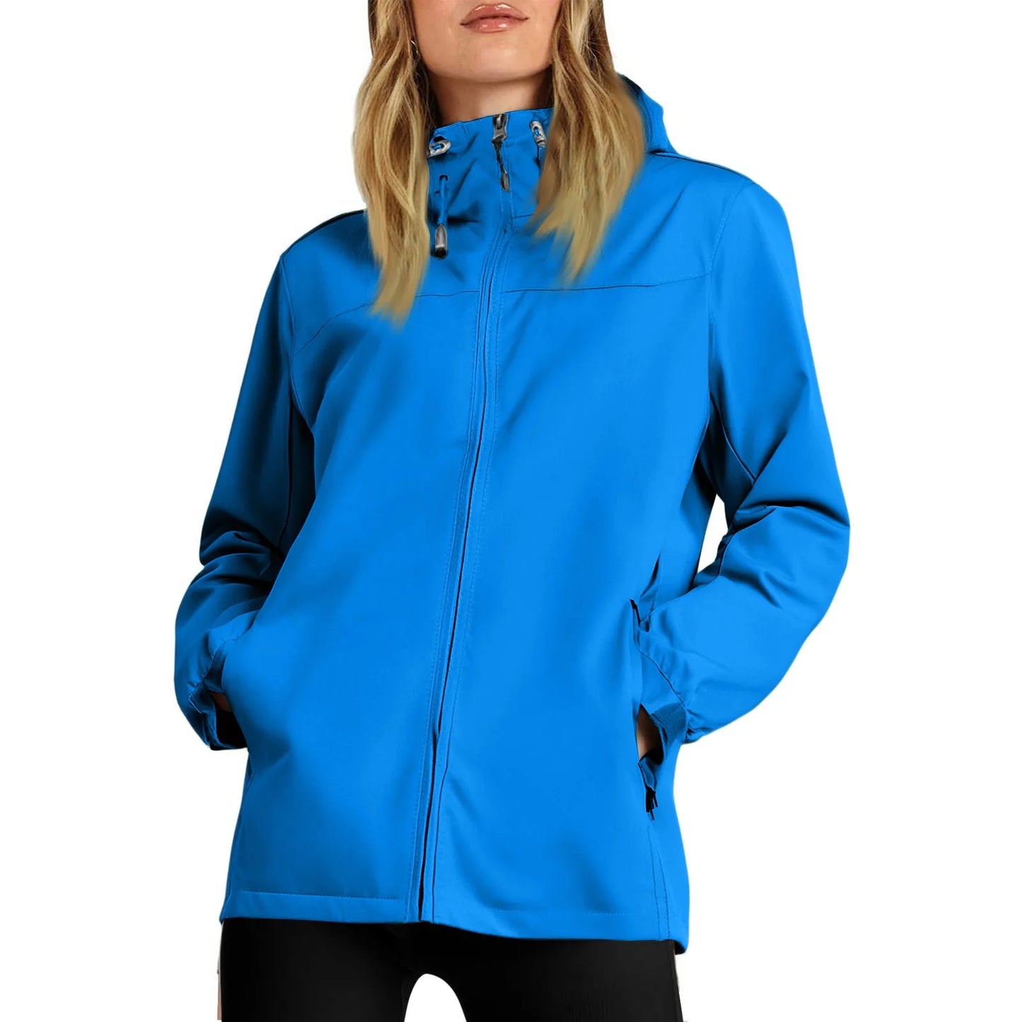 Women'S Loose Casual Fashionable Outdoor Solid Color Windproof Waterproof Jacket