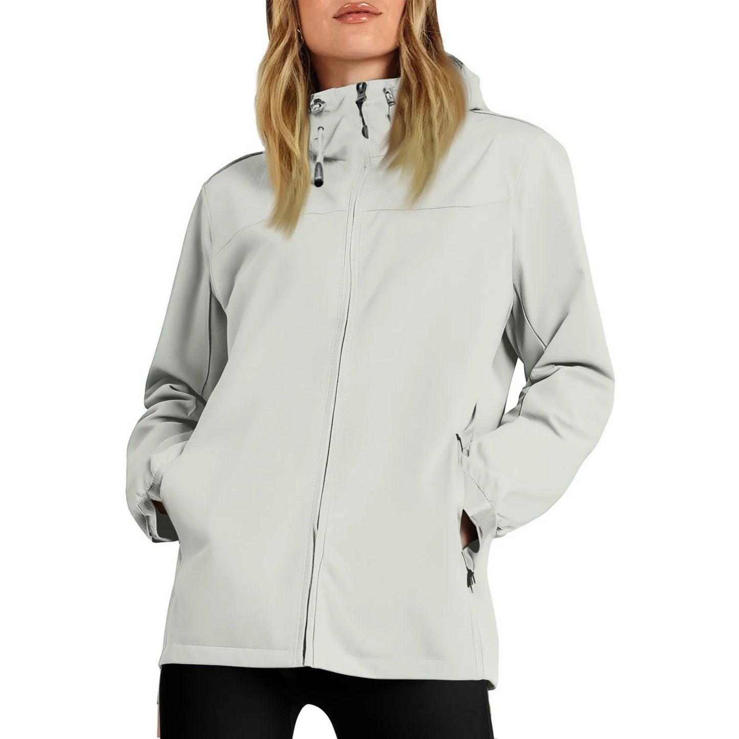 Women'S Loose Casual Fashionable Outdoor Solid Color Windproof Waterproof Jacket