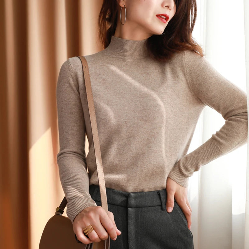 Bottom Sweaters Women Fashion Turtleneck
