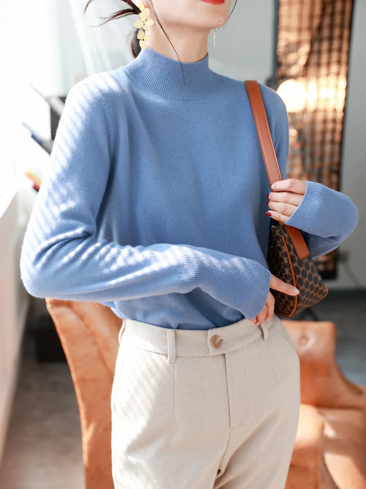 Bottom Sweaters Women Fashion Turtleneck