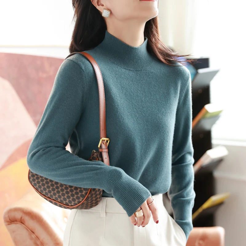 Bottom Sweaters Women Fashion Turtleneck
