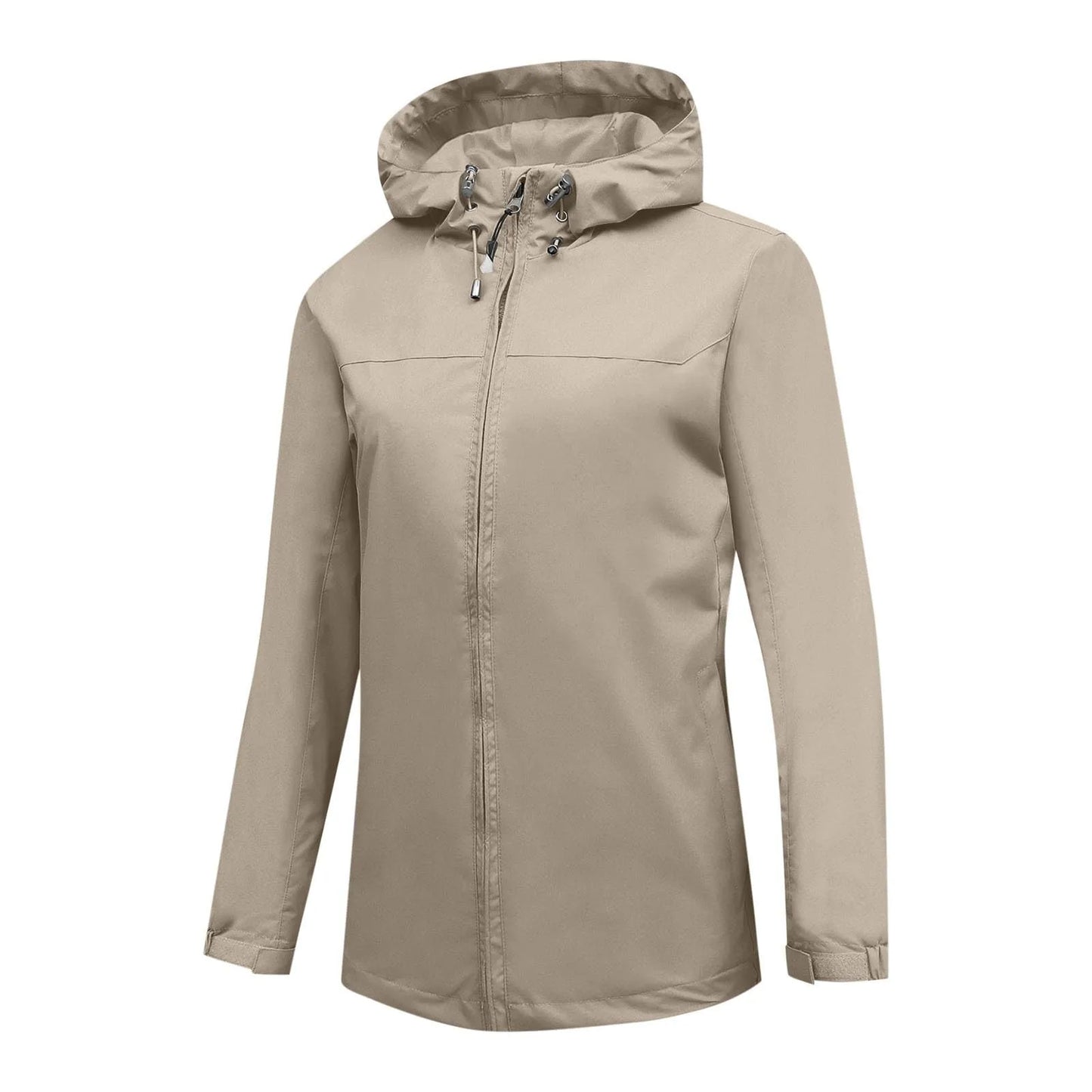 Women'S Loose Casual Fashionable Outdoor Solid Color Windproof Waterproof Jacket