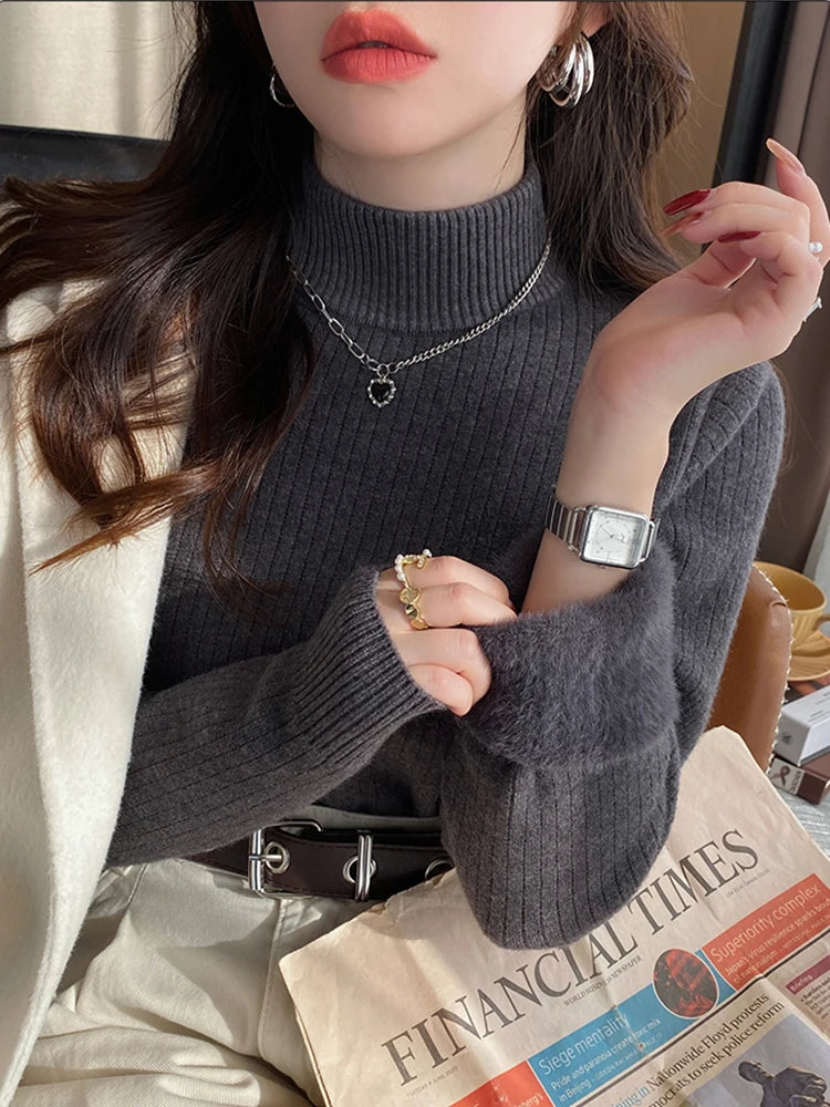 Women's Turtleneck Sweater Winter Top
