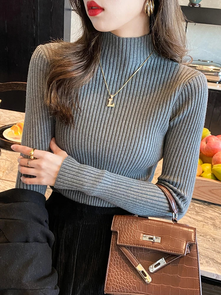Tops Women Turtleneck Sweater Long Sleeve