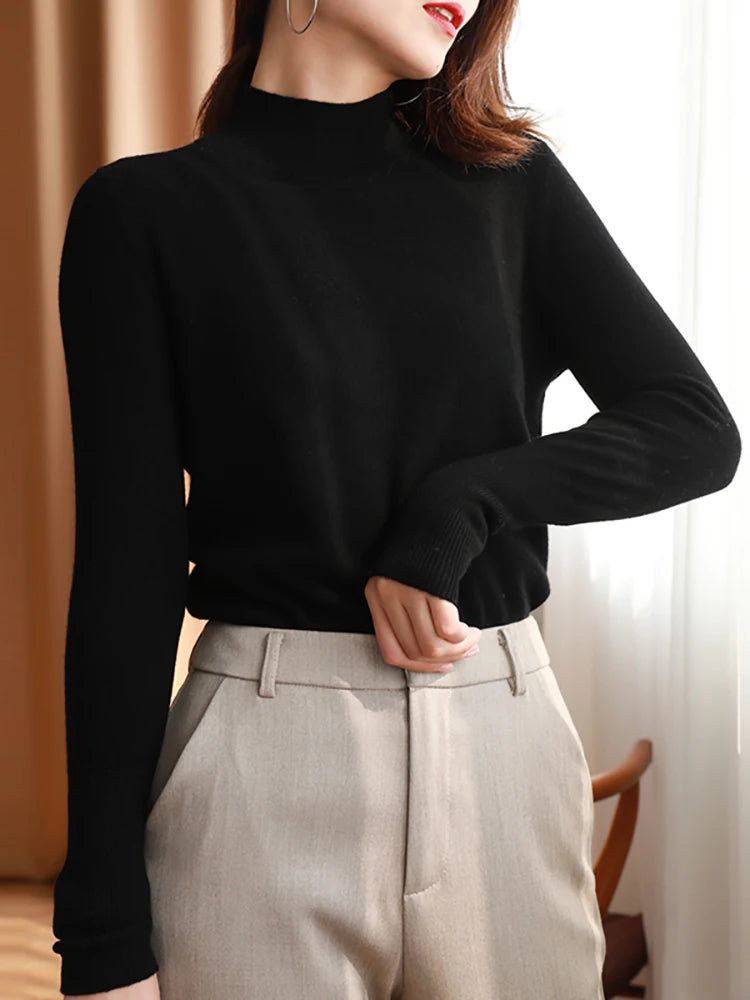 Bottom Sweaters Women Fashion Turtleneck