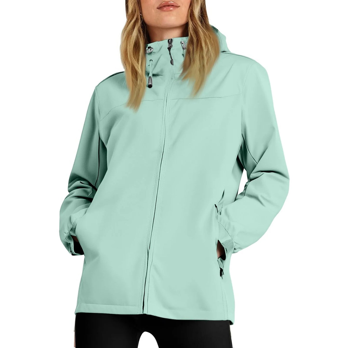 Women'S Loose Casual Fashionable Outdoor Solid Color Windproof Waterproof Jacket