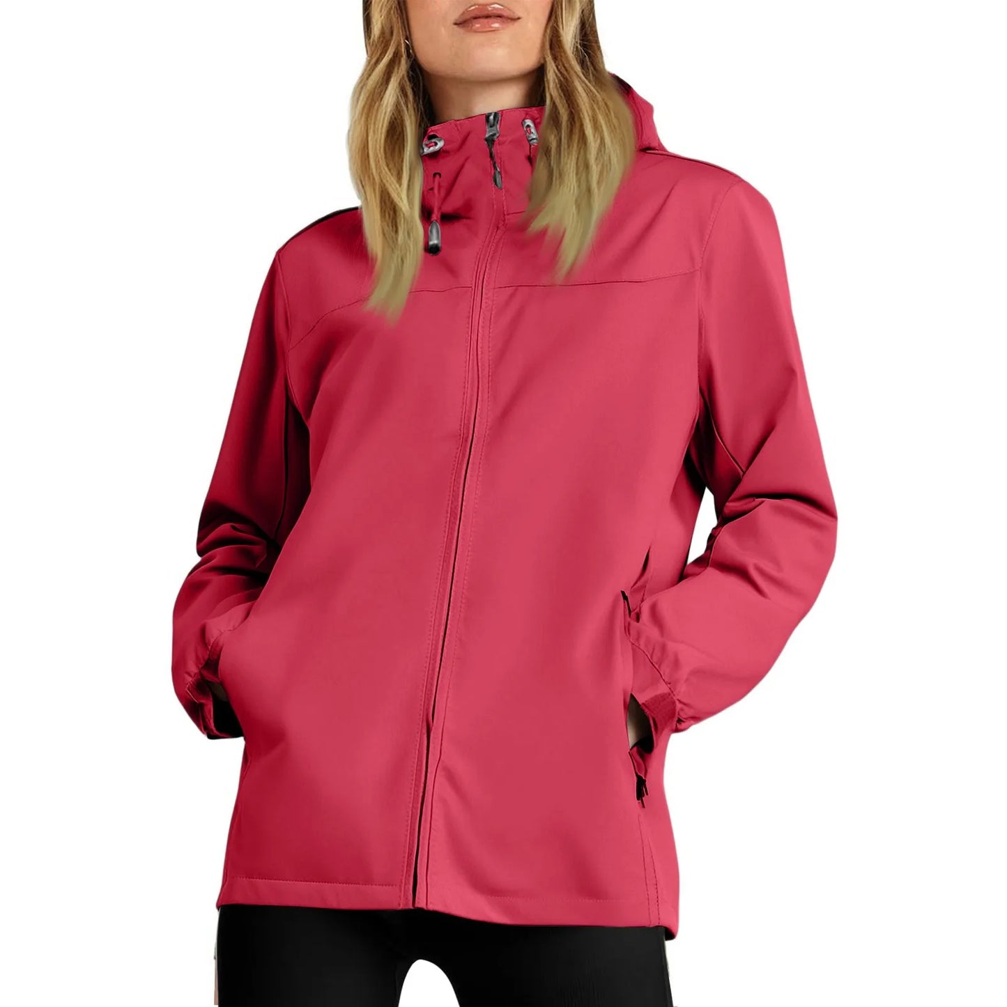 Women'S Loose Casual Fashionable Outdoor Solid Color Windproof Waterproof Jacket