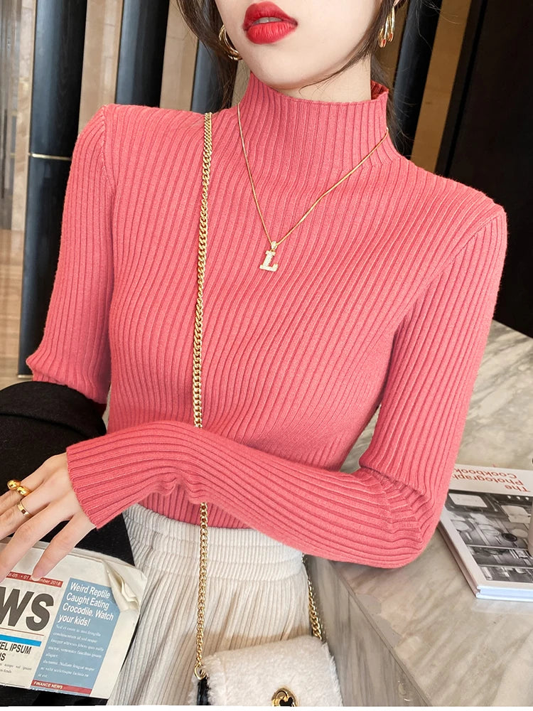 Tops Women Turtleneck Sweater Long Sleeve